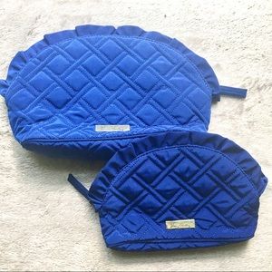 NWT Vera Bradley Ruffle Cosmetic Cobalt Blue Set